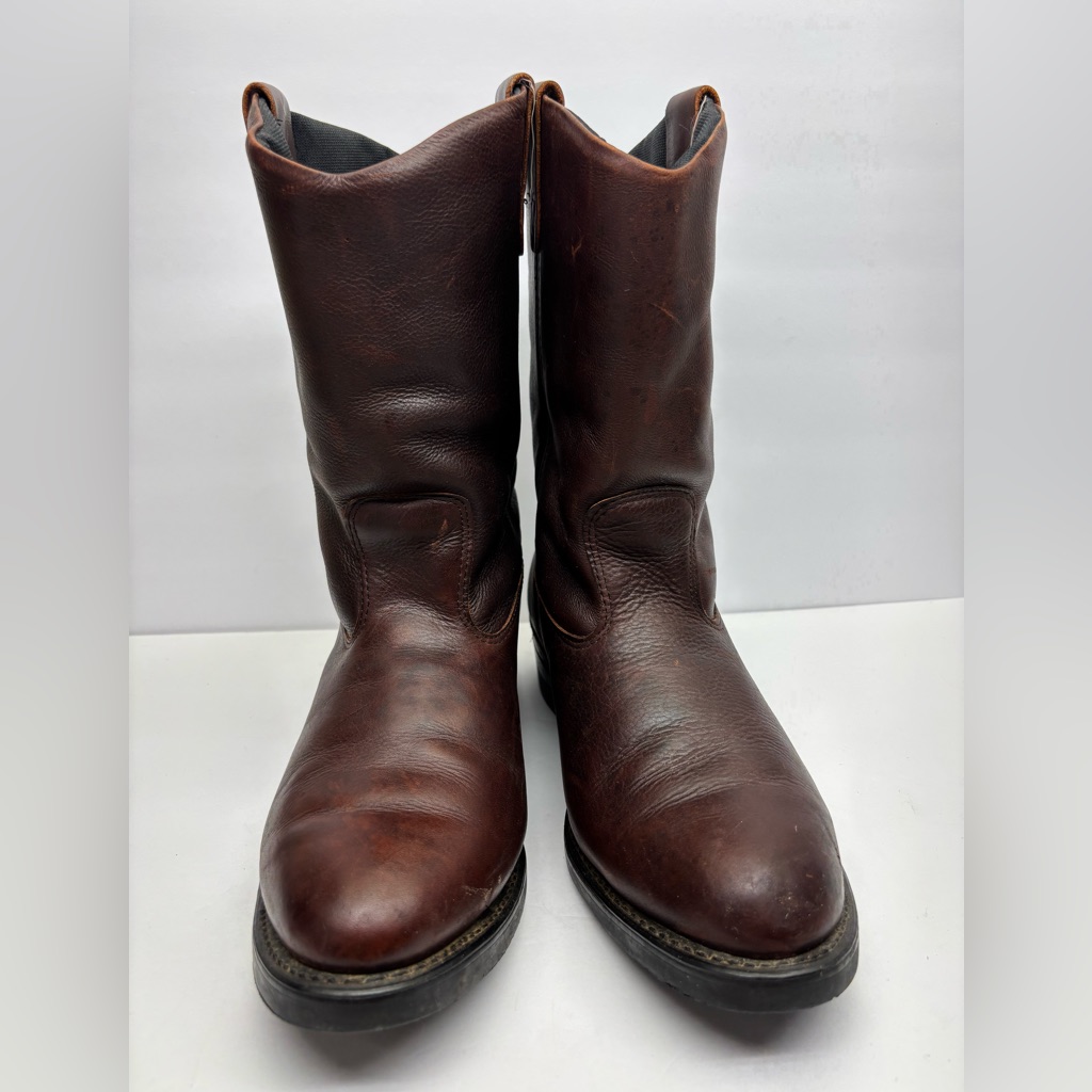 Double H Men's Classic Brown Leather Pull-On Boots, Sz 12 - 2e